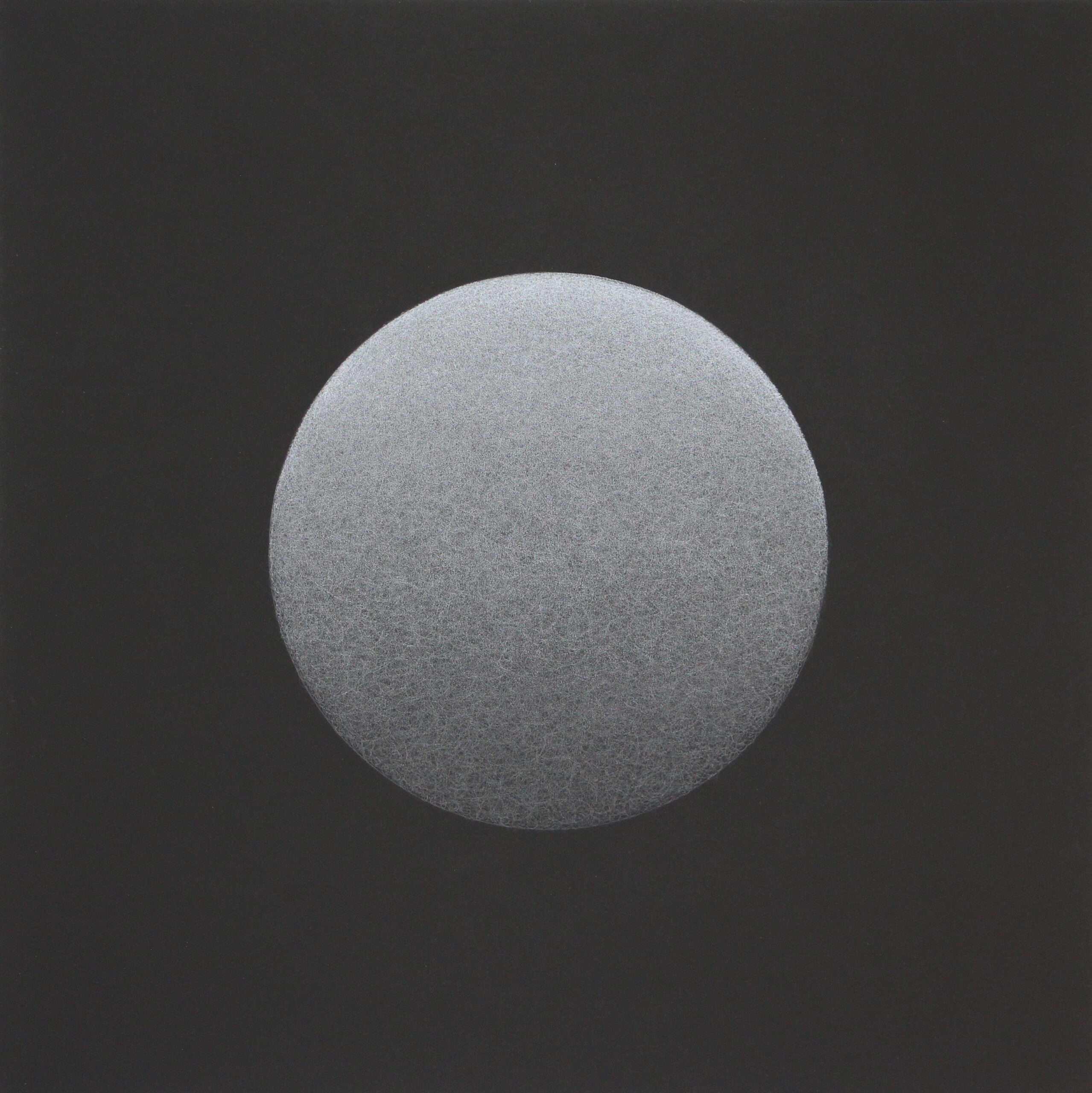 Gray Sphere 3 , 2021, colored pencil on museum board, 20 x 20"