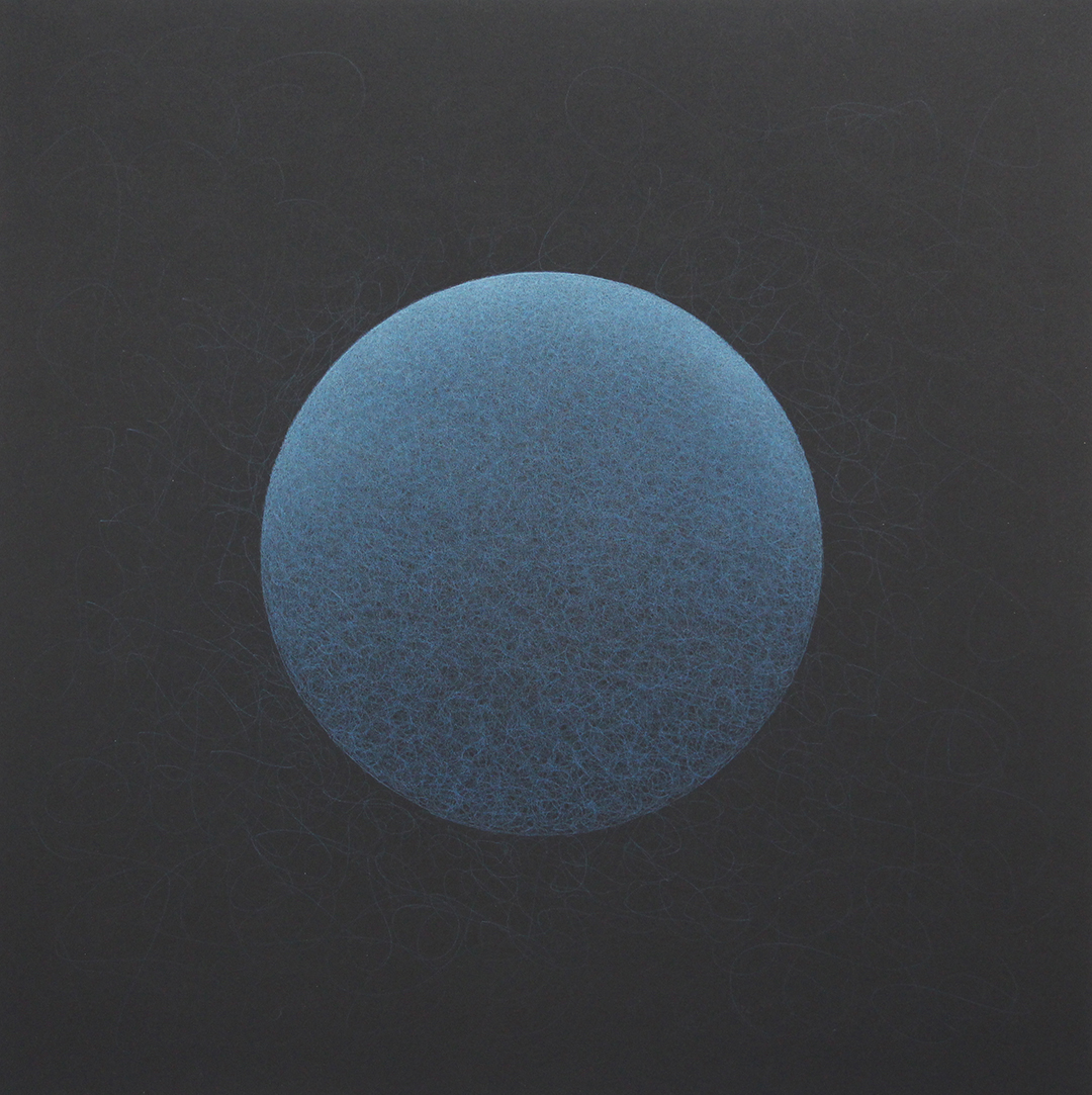 Quantum Entanglement (Phthalo Blue Sphere 1), 2022, colored pencil on museum board, 20 x 20"
